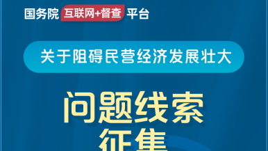 舔逼舔小穴视频国务院“互联网+督查”平台公开征集阻碍民营经济发展壮大问题线索